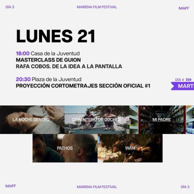 ¡Sacad la agenda que ya está aquí la programación del Mairena Film Festival!  Del 18 al 26 de octubre Mairena del Aljarafe se llena de cine. Una semana llena de los mejores planes- cortometrajes, conciertos, (2)