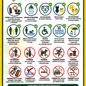 Cartel Normas de uso piscina de verano